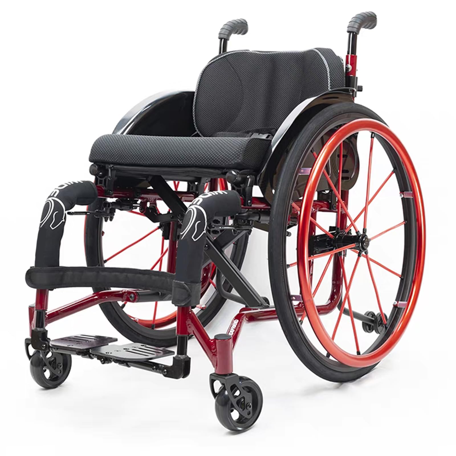 Sedia a rotelle pieghevole Super-leggera da transito in alluminio,Carrozzina pieghevole in alluminio,Carrozzine sportive,Per persone con mobilità limitata, disabili e anziani(Size:Seat width 40cm,Colo