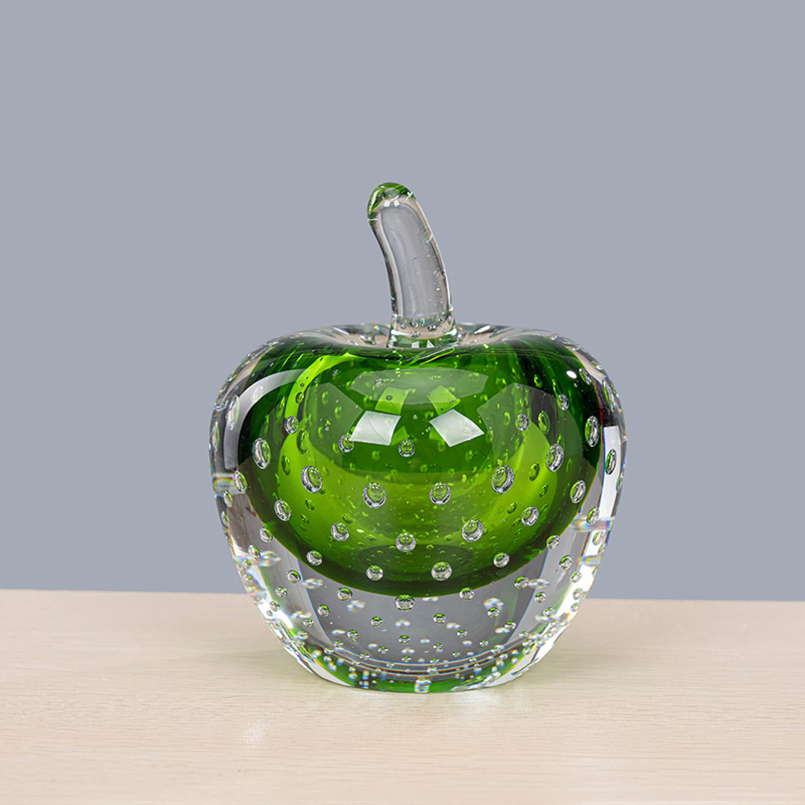Amazon.co.jp: 色釉アート グリーン フルーツ アップル ガラスの置物