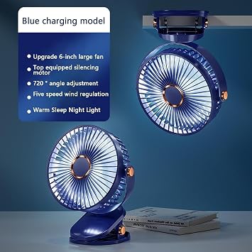 Mini Clip-on Fan | Small Powerful USB Desk Fan, 5-Speed, Powerful Airflow Mini Personal Fan Desk Table Fan for Travel, Camping, Fishing, Boating