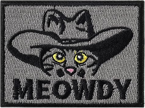 Meowdy, Morale Patch, Meme Patch, Moral Patches, Military Patch, Hook and Loop, Embroidered Patches for Tactical Backpack, Murph, Vests, Jackets, Jeans, Hats, Helmets