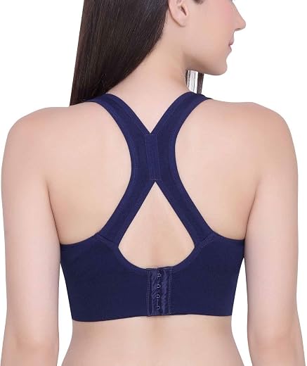 GLAMORAS Women's Nylon Spandex Padded Non Wired Racer Back Sports Bra for Gym, Yoga | Everyday Active Wear for Girls | Siz...