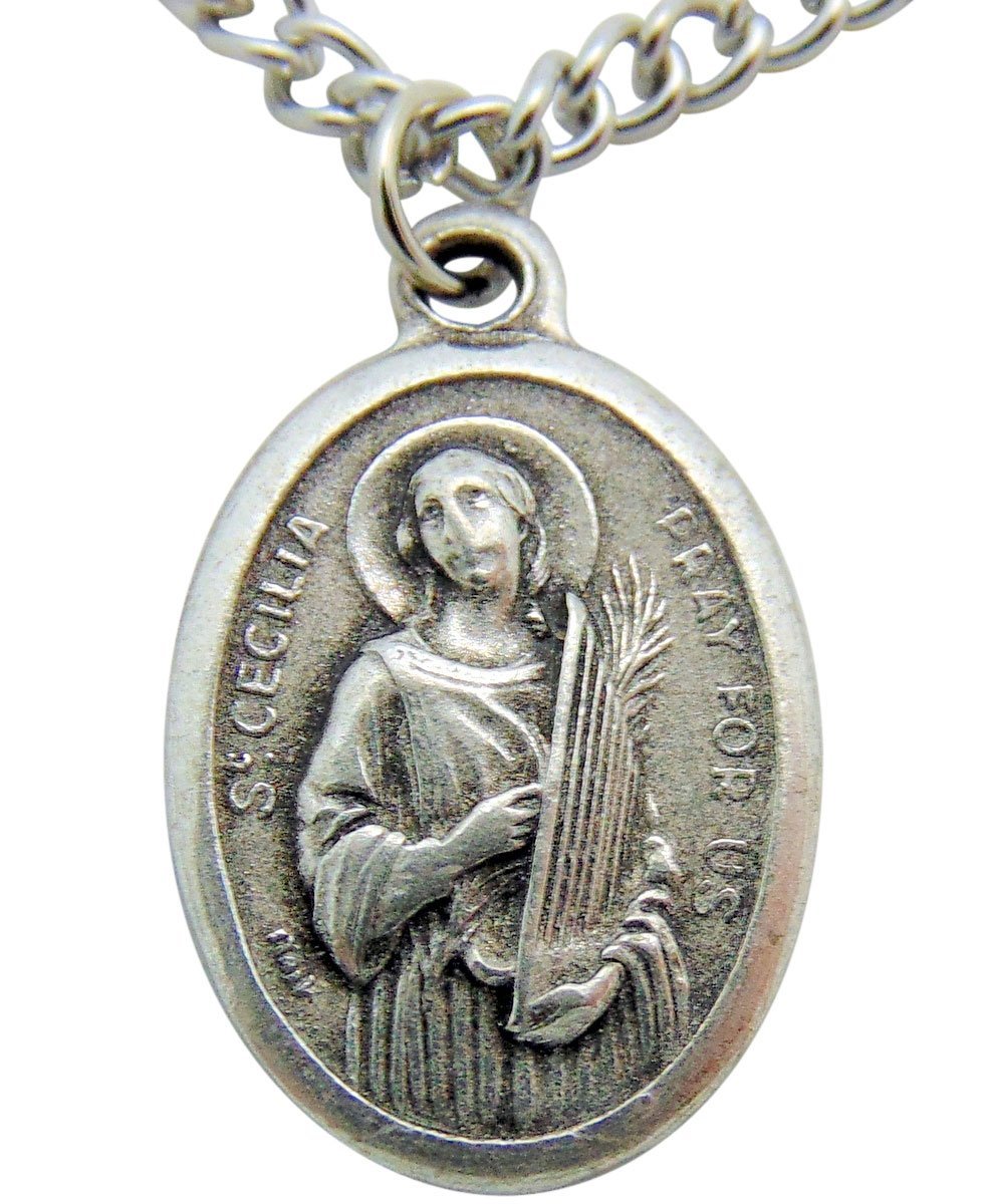 WJHWomen's Patron Saint Medal 3/4 Inch Metal Pendant with Chain