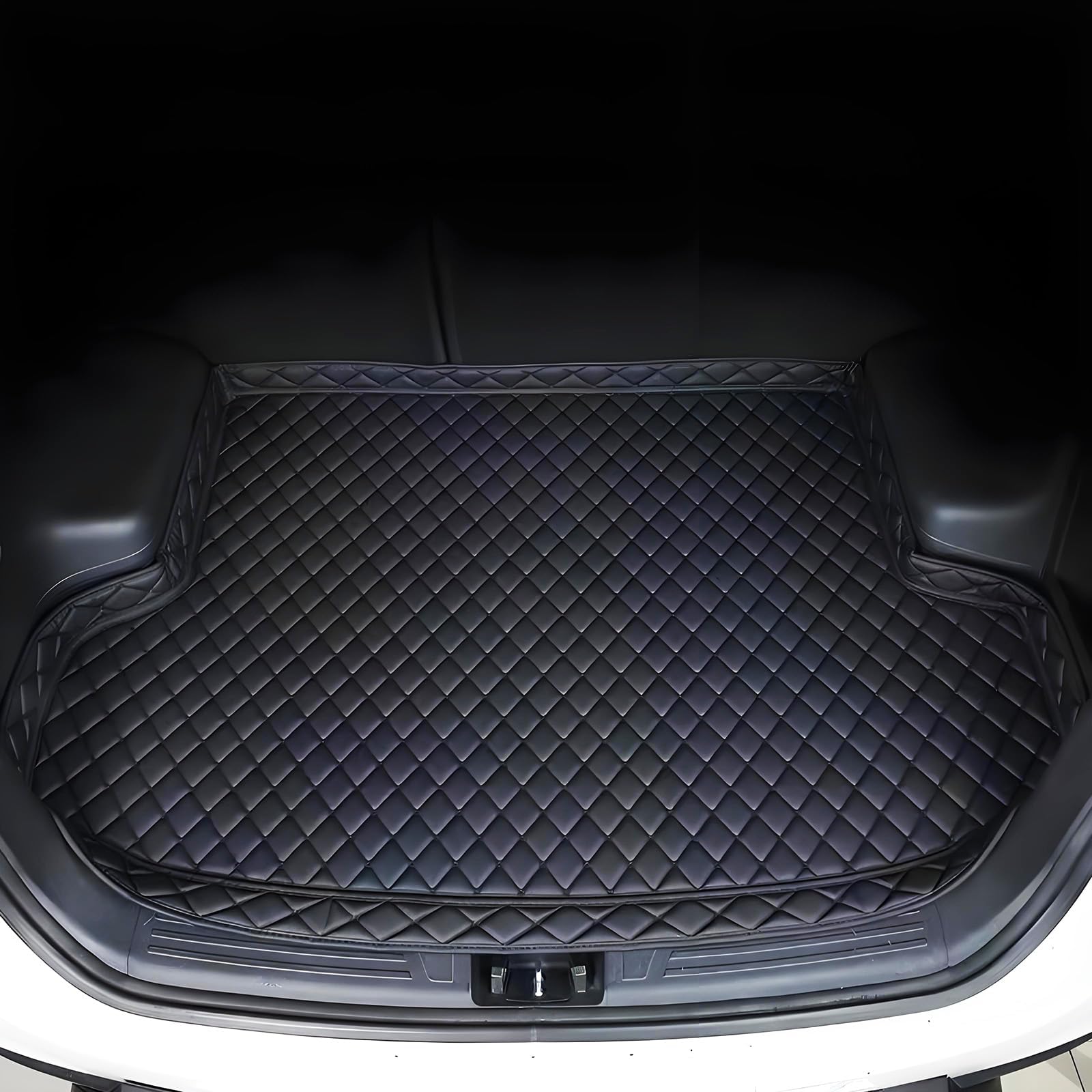 NIKTVEZ Car Leather Boot Liners, for Volkswagen Golf 2009-2013 Waterproof Boot Mats Cargo Tray Protector Liners Wear-Resistant Protector Pad Interior Accessories,A