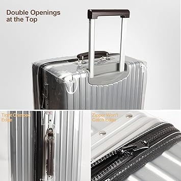 Housse De Protection Transparente PVC Pour Valise 32 Pouces (ratio 3:7) - Étui étanche Et Anti-rayures, Avec Velcro