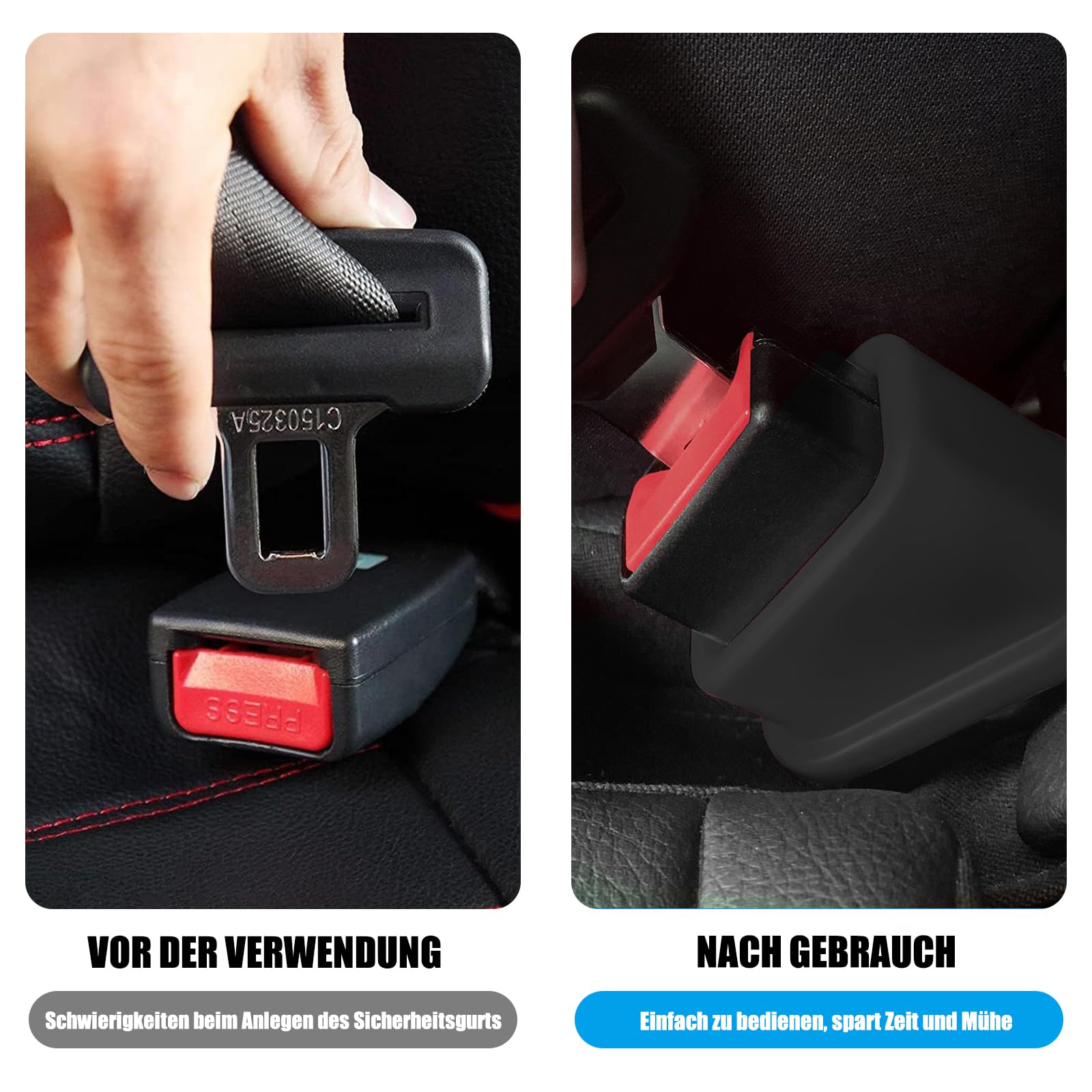 Supporto Fibbia Cintura Di Sicurezza Auto - 2 Pezzi In Silicone Per Bambini E Anziani