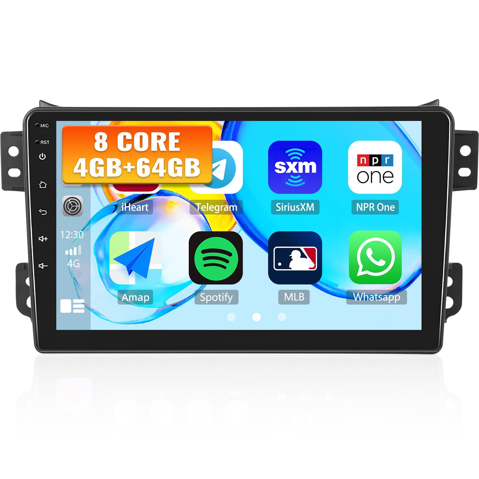 Hikity Qualcomm Snapdragon 8-Core 4 64G Android 15 Autoradio 2 Din mit Wireless Carplay Android Auto, 10 Zoll Touchscreen mit Automodell 3D DSP Hi-Res WiFi GPS BT FM/RDS Radio SWC Rückfahrkamera MIC