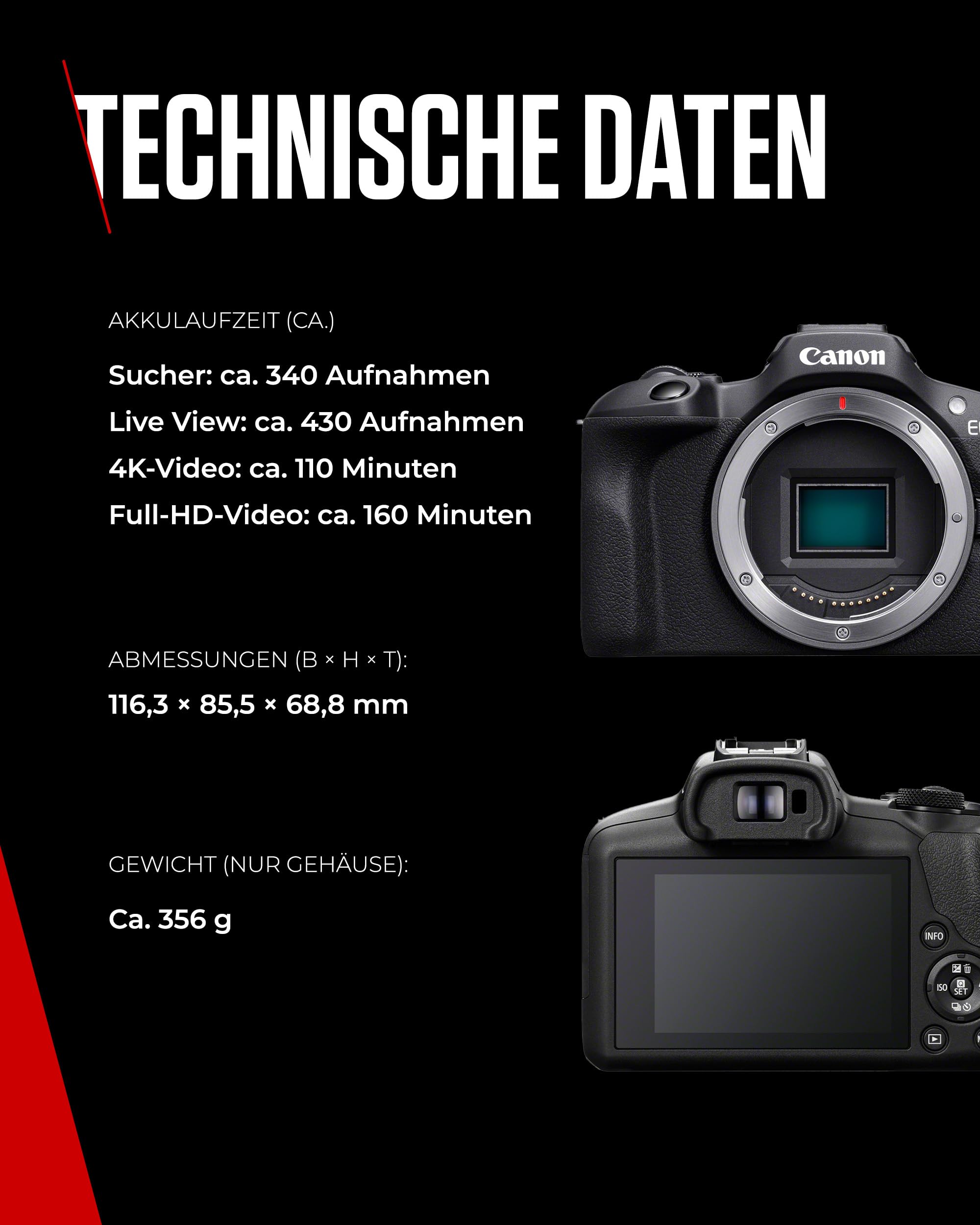 Canon EOS R100 mit RF-S 18–45mm – 24,1 MP APS-C Systemkamera – Dual Pixel AF, 4K-Video, 6,5 B/s, Augen- & Gesichtserkennung, WLAN & Bluetooth - Perfekt, um kostbare Erinnerungen festzuhalten