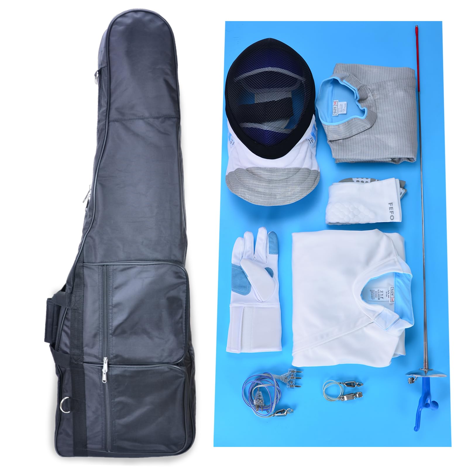 FEFOSAEP Fencing Bag - Junior Fencing Equipment Bag - Portable Fencing Sword Bag with Handle and Shoulder Strap (Black)
