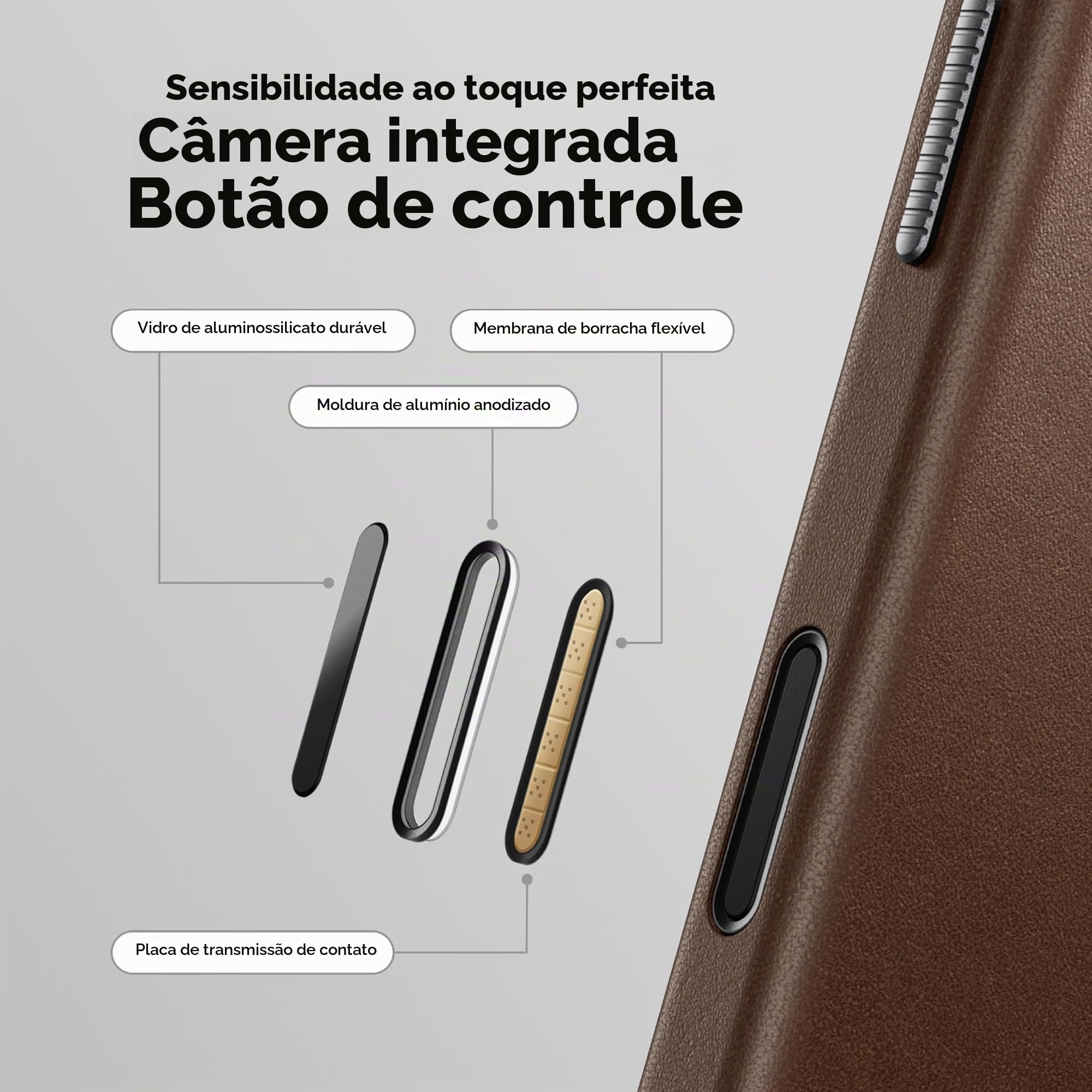 NOMAD Capa de couro tradicional marrom compatível com iPhone 17 e