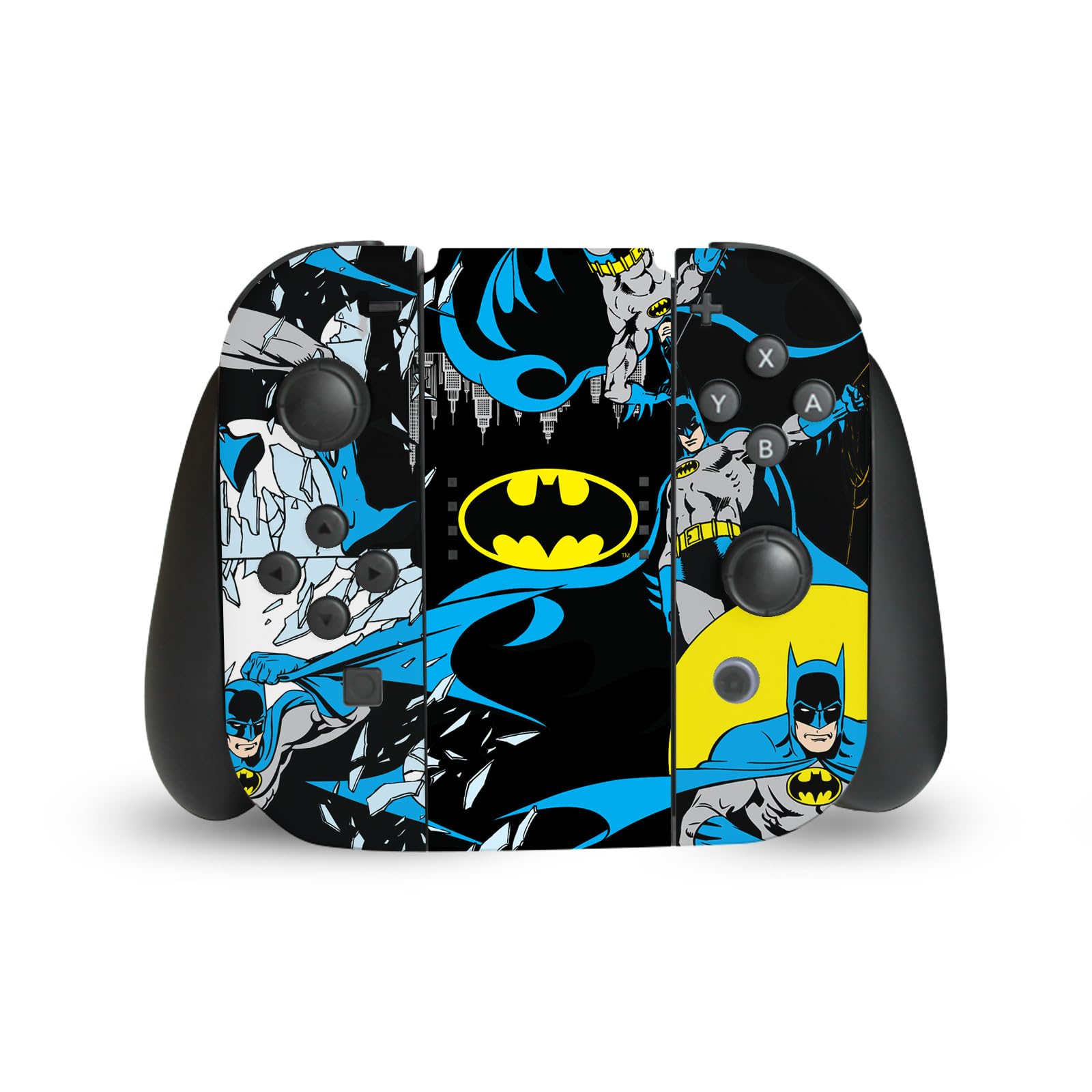 Head Case Designs Sous Licence Officielle Batman DC Comics Classique Logos Et Bandes Dessinées Vinyle Autocollant De Jeu Peau Compatible avec Nintendo Switch Console & Dock & Joy-Con Controller Bundle