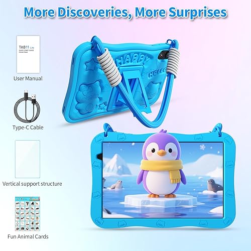 Miniatura 3 de VASOUN Tableta Android 15 para niños de 10.1" con pantalla HD IPS 8GB RAM (3+5GB extendida) 32GB de almacenamiento Batería de 6000mAh WiFi 6