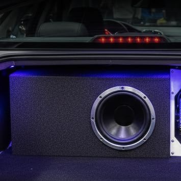 QPower HD112VL Single 12 Inch SPL XL Heavy Duty Side Ported Subwoofer Box Enclosure with Durable Carpet Covering for Car Audio Systems