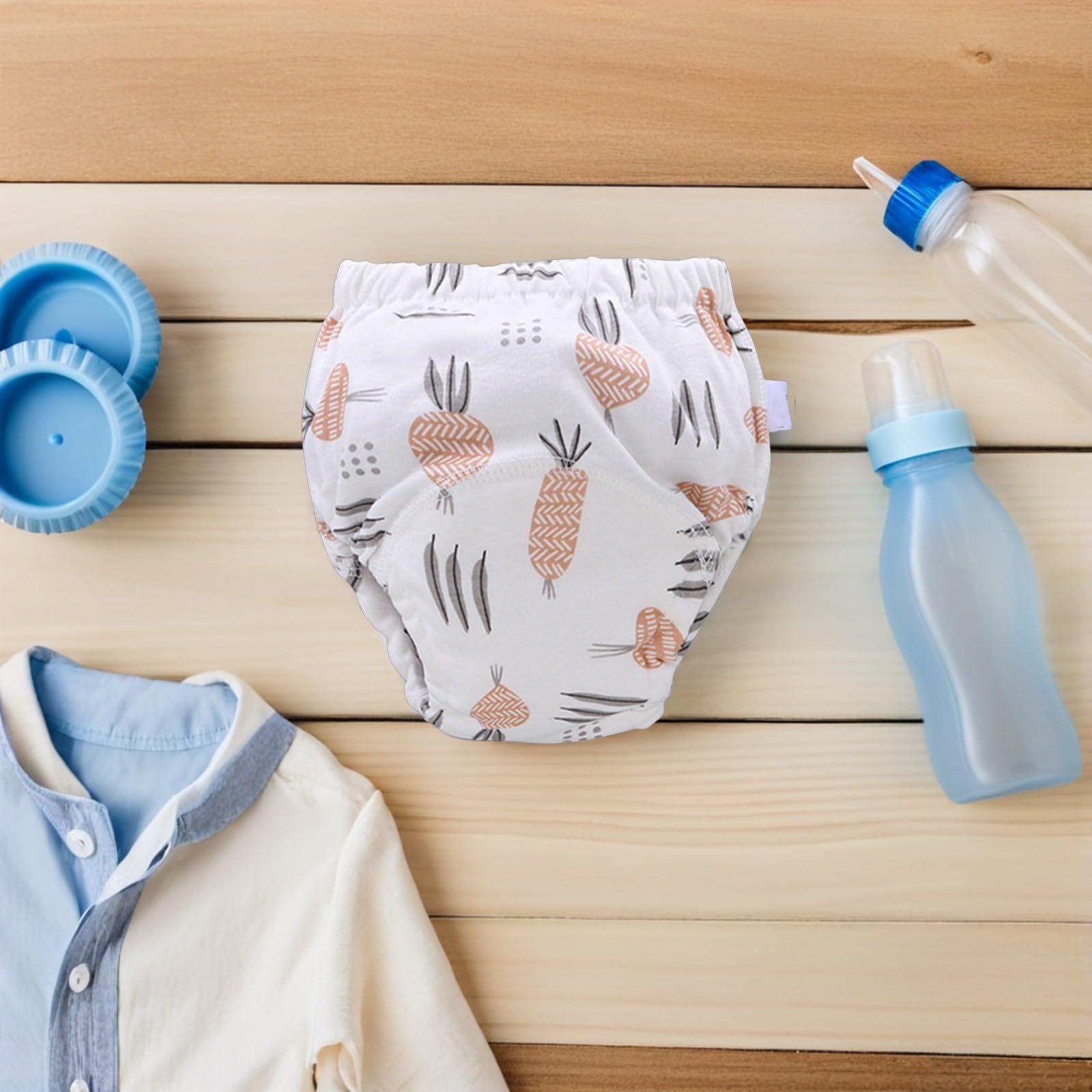 SECFOU Pantalones de Entrenamiento para Ñiño M Lavables 4 Unidades de Algodón Pañales Reutilizables para Ñiño Diseños Infantiles Impermeables para Entrenamiento y Uso Diario
