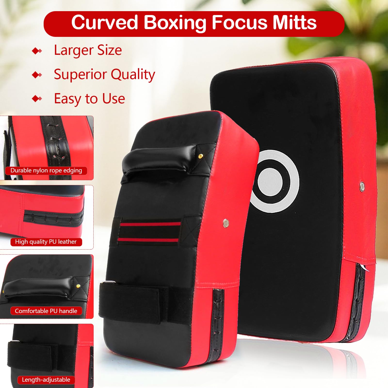 Boxeo Set Schlagpolster Paos y Manoplas de PU Cuero para Kickboxing Muay Thai MMA