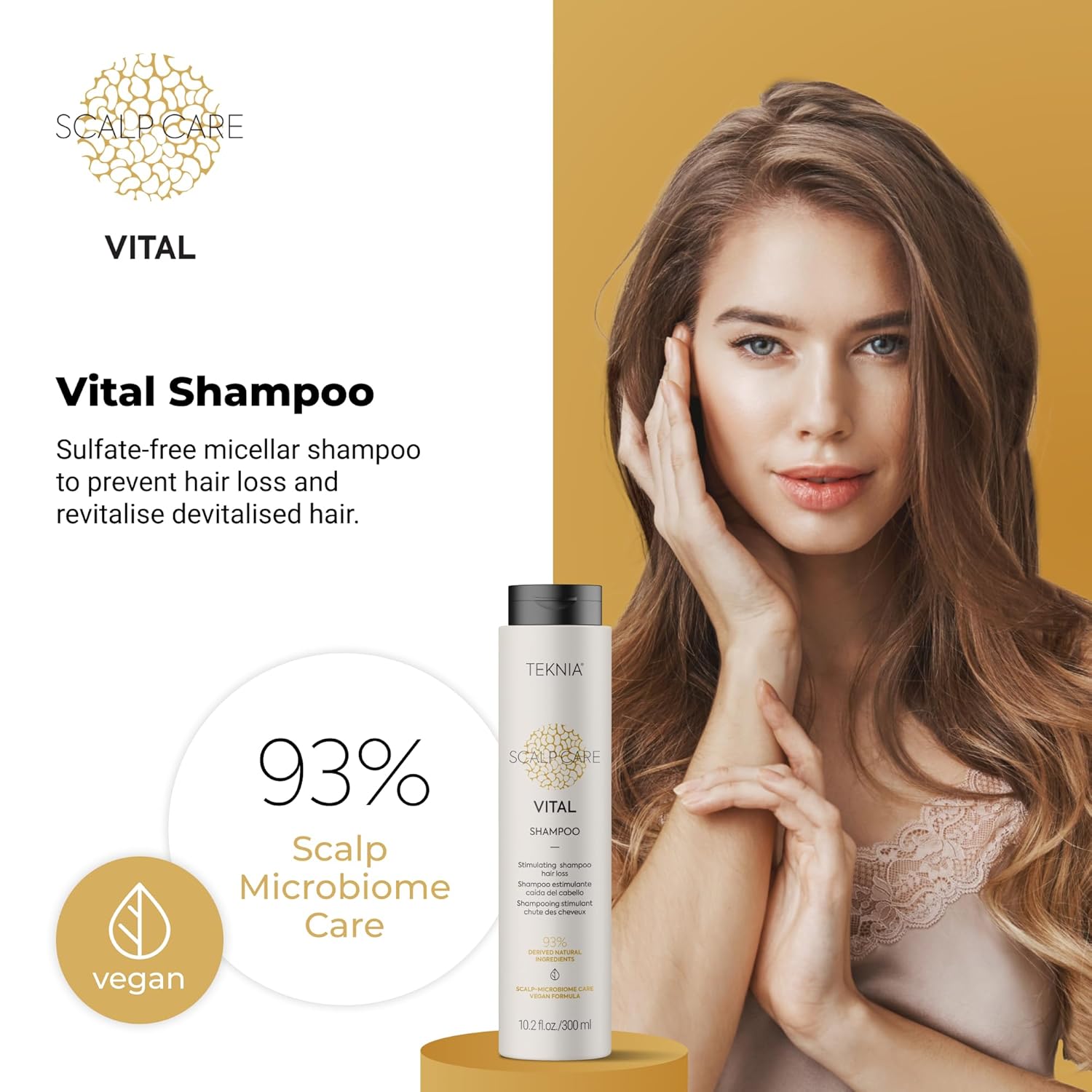 Lakmé Teknia Scalp Care Vital Stimulating Shampoo, Anti Hair Loss Shampoo & Scalp Treatment, 10.2 Fl Oz