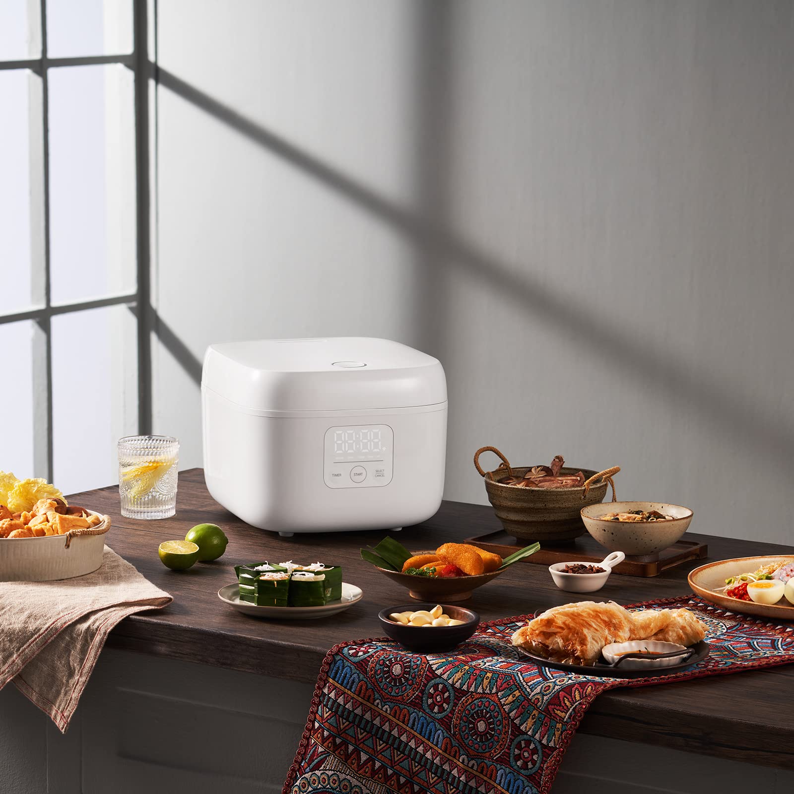 joyami Arrocera Pequeña Rice Cooker Inteligente - Arrocera Electrica 1.6 L 3.5 Tazas Antiadherente Olla 6 Cuencos, Control Mediante App, para 1-3 Personas Mantener el Calor Modo Preseleccionado