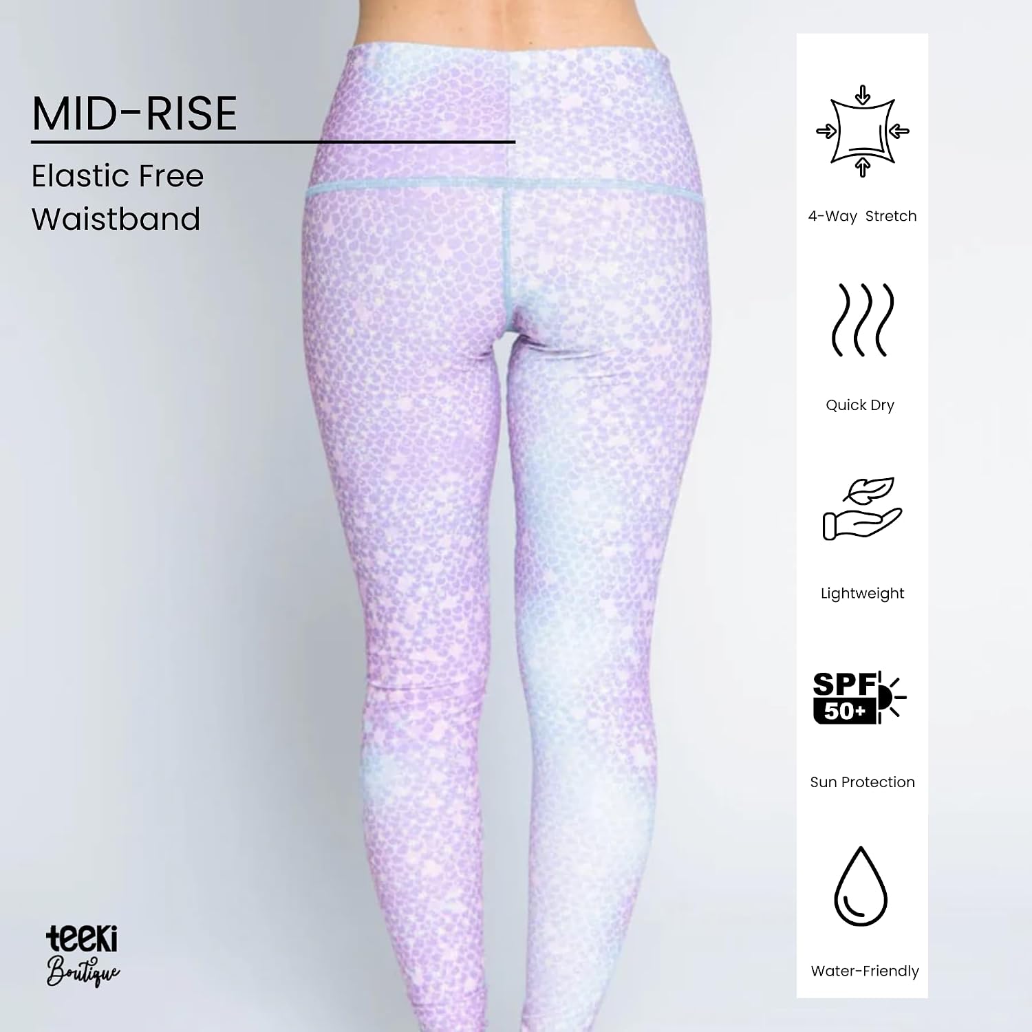 teeki Hot Pants Leggings for Women, USA Made Sustainable Eco Luxury Activewear Quick Dry