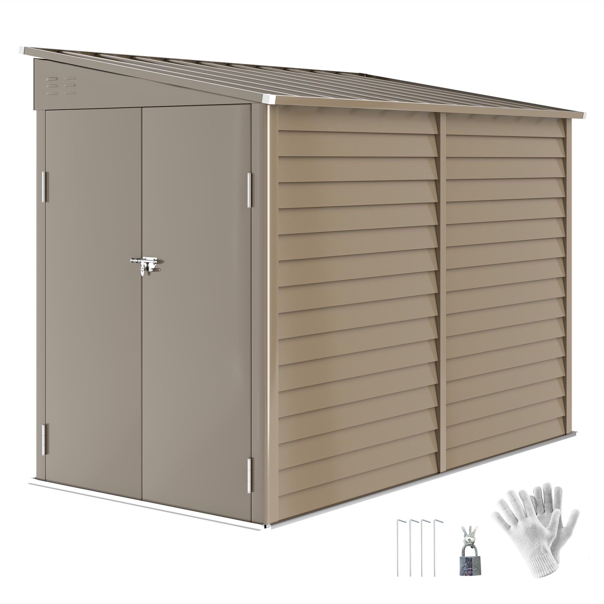 Rackhams 5 X 9Ft Galvanised Metal Garden Shed With Foundation Kit