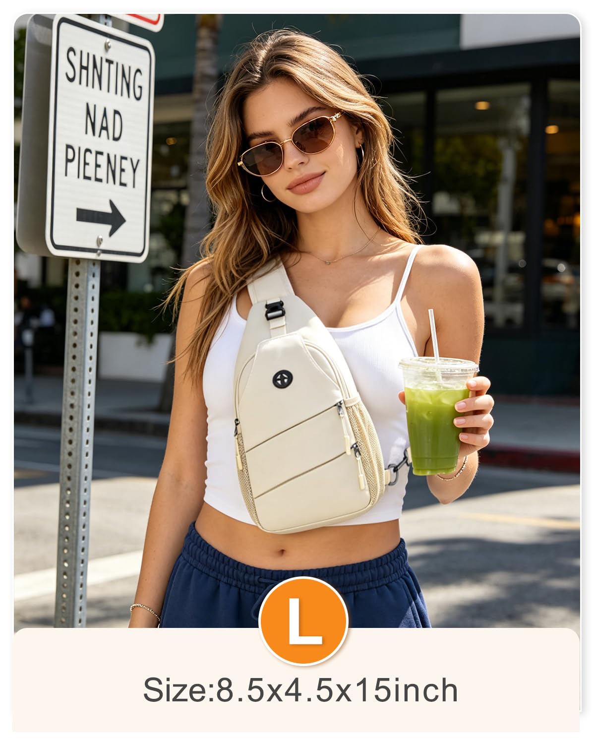 Pritent Bolsos cruzados para mujeres y hombres, bolsa bandolera de moda Bakpack casual con correa de hombro convertible, bolsa cruzada de viaje para senderismo, viajes al aire libre (beige, grande)