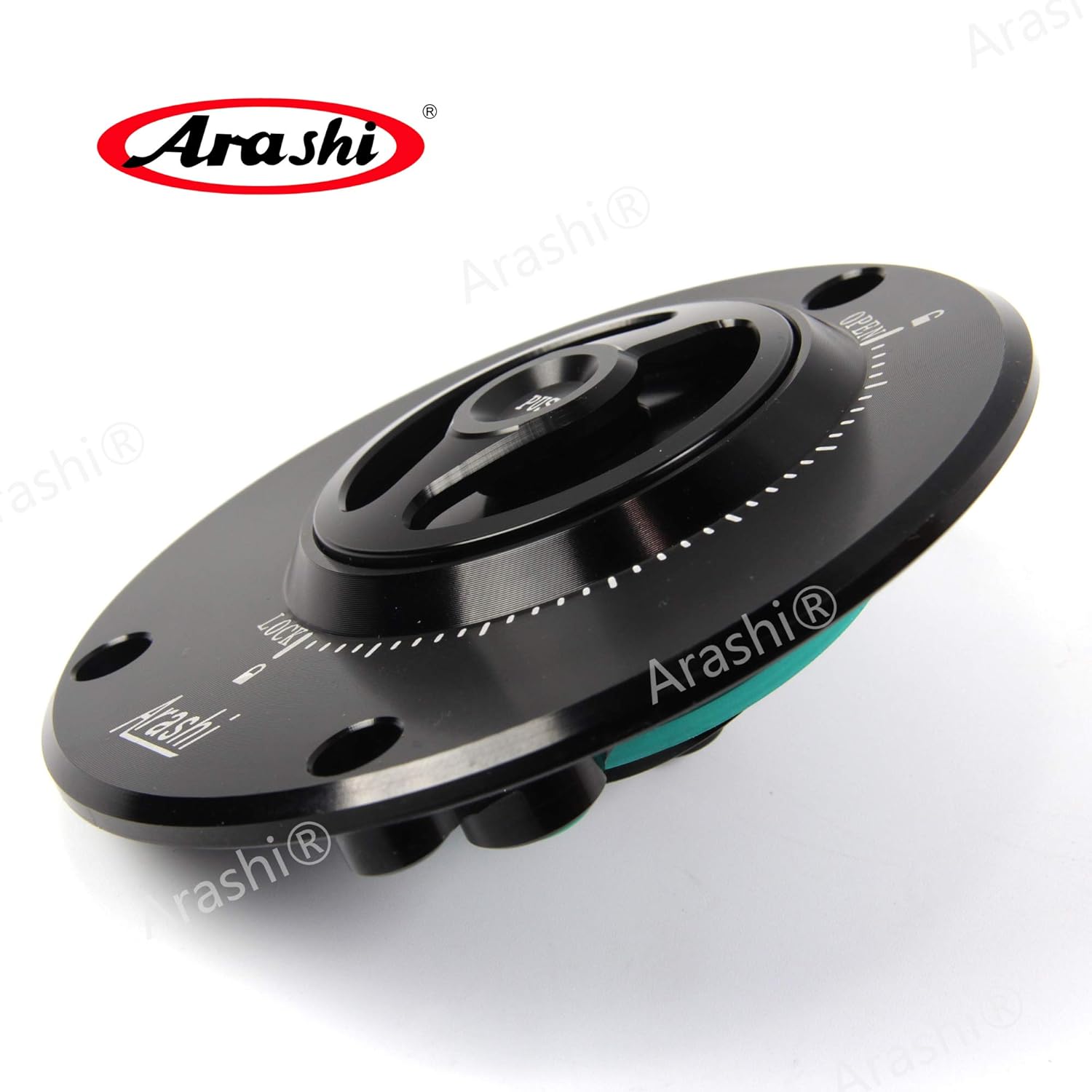 Arashi CNC Keyless Fuel Tank Gas Cap Cover for Kawasaki Ninja 400R, Ninja 650R ER6F ER6N, Vulcan 650 S, Z125, Z650, Z750, Z750R, Z750S, Z800, Z900, Z1000, Z1000SX Ninja 1000 Tourer Black