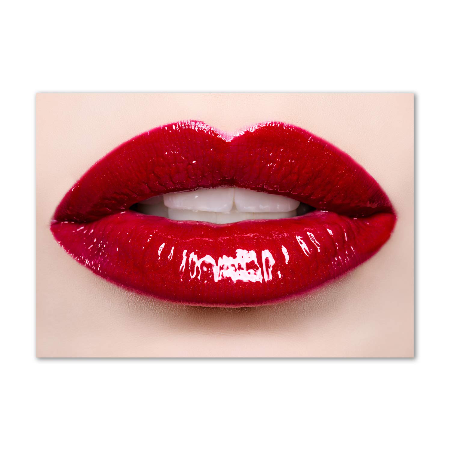 Tulup Tirages sur toile - art mural - tirages sur toile - thème d'image - 100x70 cm - Sensualité - Rouge - Lèvres Rouges