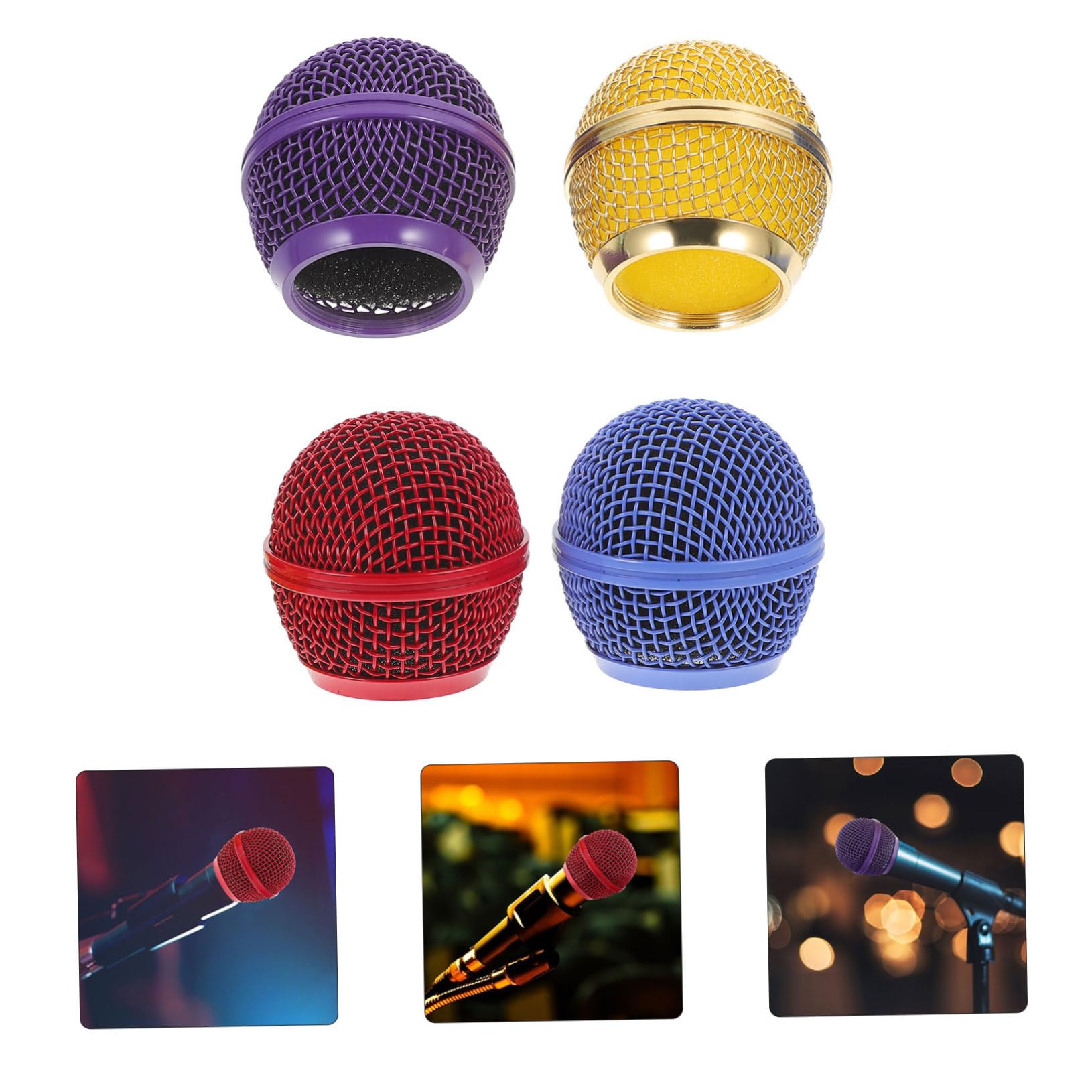 Generic Popfilter Mikrofon Metal 20 Stück Farbige Mikrofongitter Mikrofonteile Metall Mikrofonkopf Mikrofon Metallgitter Mikrofongitter Ersatzmikrofon Metall Ersatzgitter Netz Mikrofongitter
