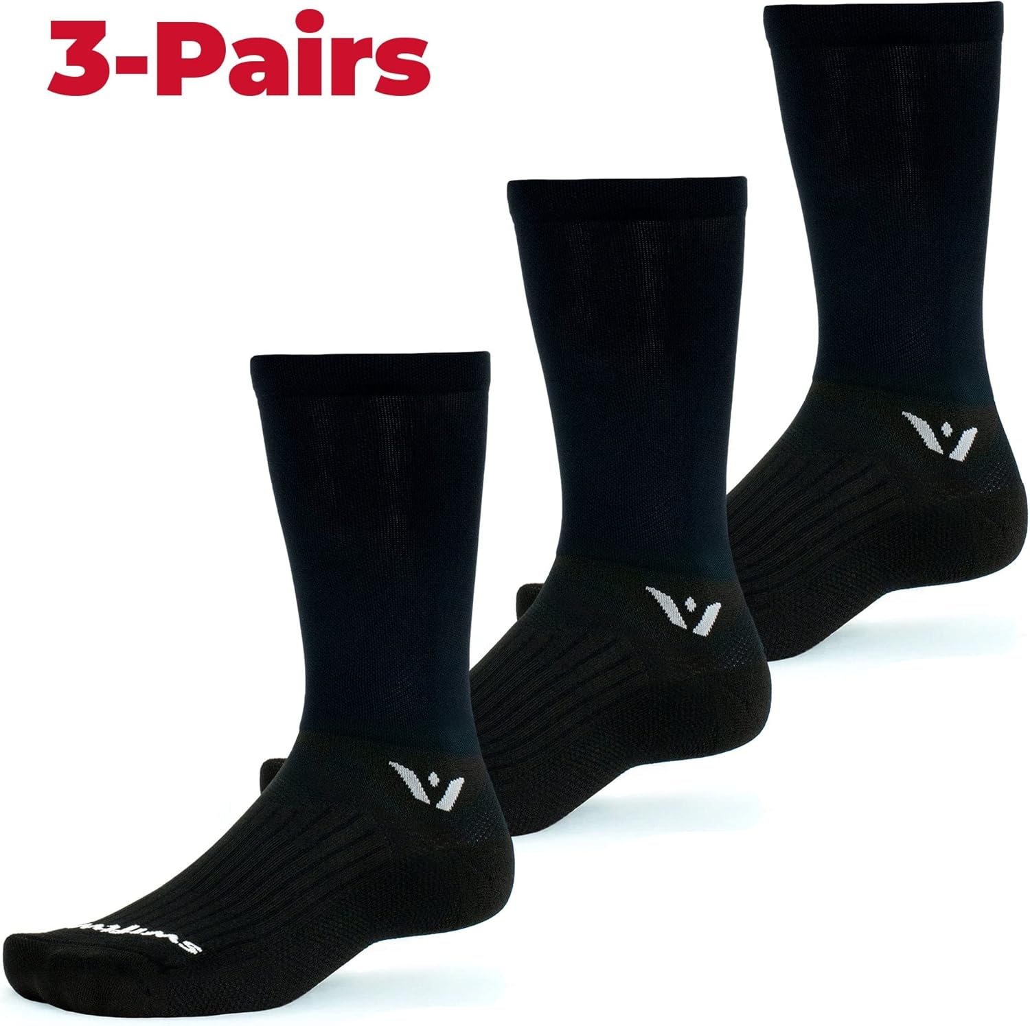 Swiftwick- ASPIRE Crew Cycling Socks, Firm Compression Fit, Moisture Wicking - Image 4