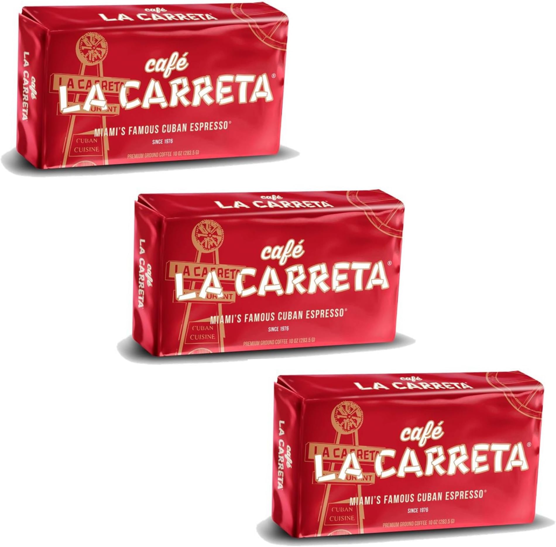 Espresso Ground Coffee – Café La Carreta Cuban Coffee, 10 oz Bag – Miami’s Famous Cuban Espresso Since 1976