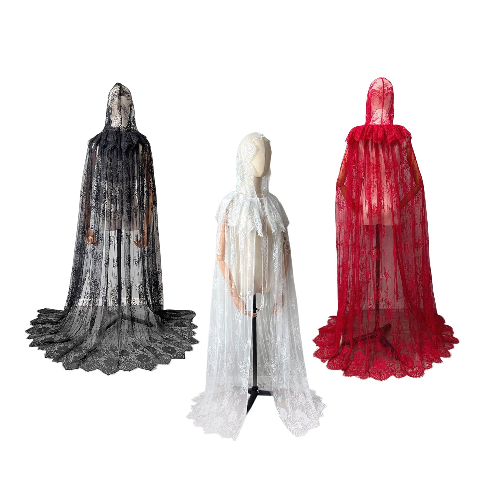 Chal de boda de nailon ligero transparente con patrón de encaje detallado para novia y evento especial, capa negra para fiesta de noche