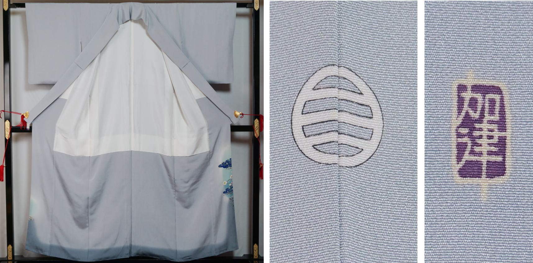 Amazon.co.jp: 色留袖 本加賀友禅 奥田勝将 庭園に百花模様 丸に