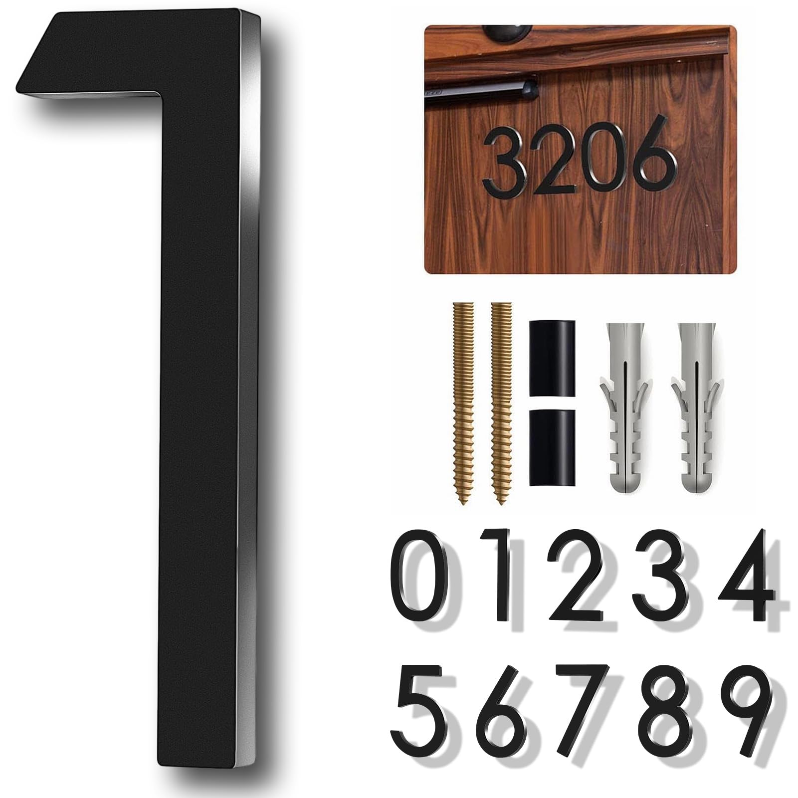 5Inch Acrylic Floating House Number, Garden Door Mailbox Decor Modern Number with Screw Kit, for Outside Address Sign House (1)-image-18