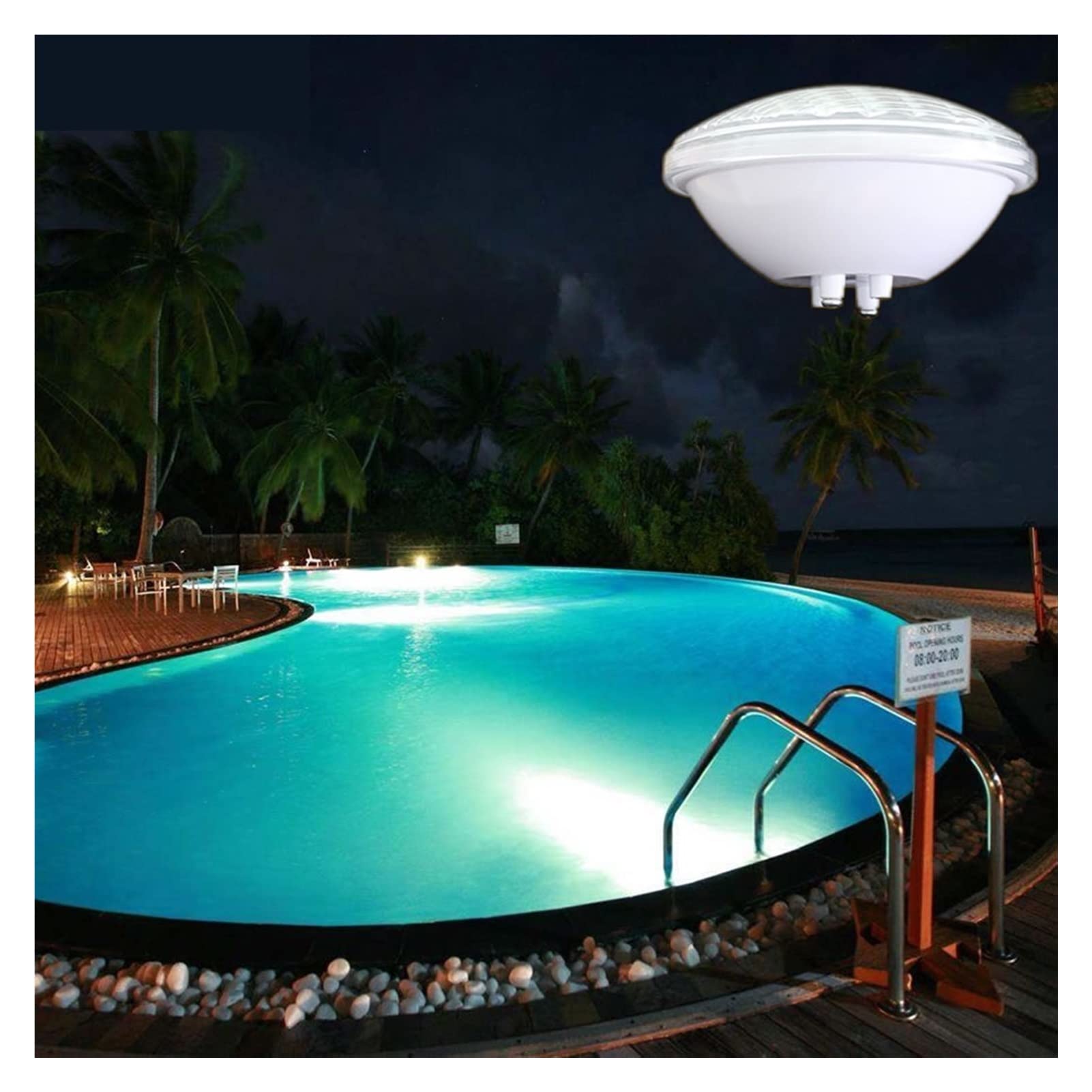 Lumières LED de Piscine PAR56 Piscine Light DC 12V RVB SMD5730 24W 36W Lumière sous-Marine IP68 Spot extérieur imperméable for étang, Fontaine, Piscine (Color : Warm White, Size : 24W)