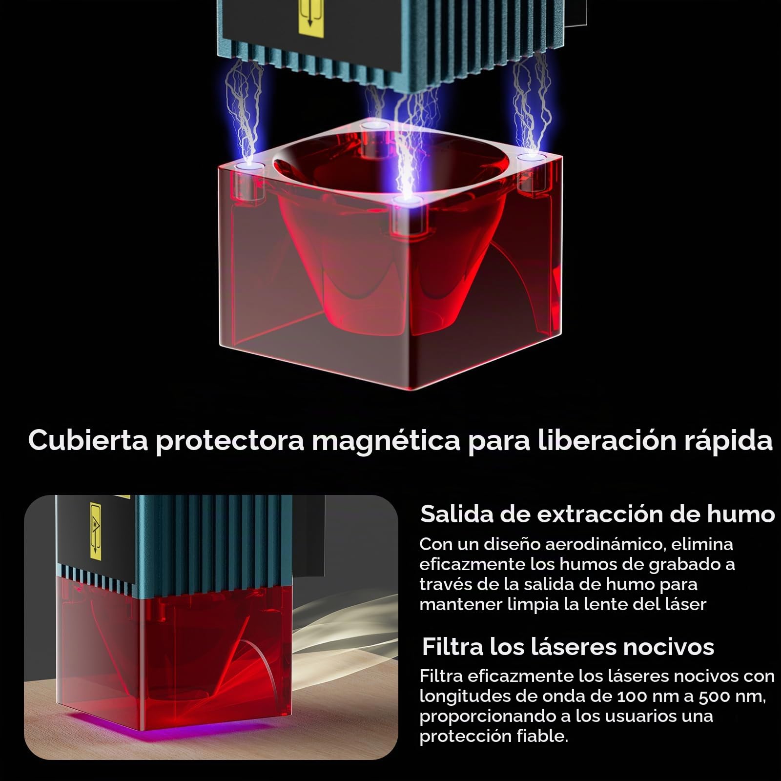 SCULPFUN C1 Mini grabadora láser, máquina de grabado láser portátil de 3 W con punto ultrafino 0,04 mm, sin necesidad de instalación, para principiantes, dispositivo de grabado laser para madera metal