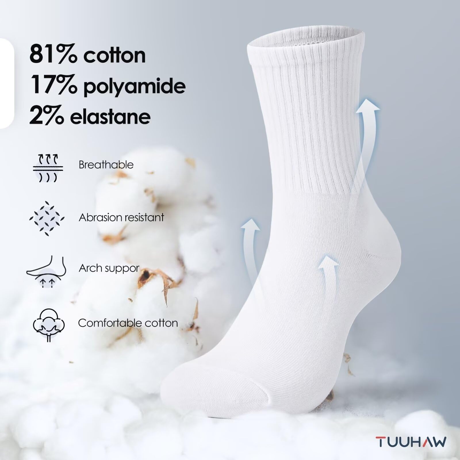 TUUHAW 6 Paia Calzini Uomo Invernali Calze Termiche Donna Calze Running Uomo Calzini Sportivi Uomo Trekking Coton