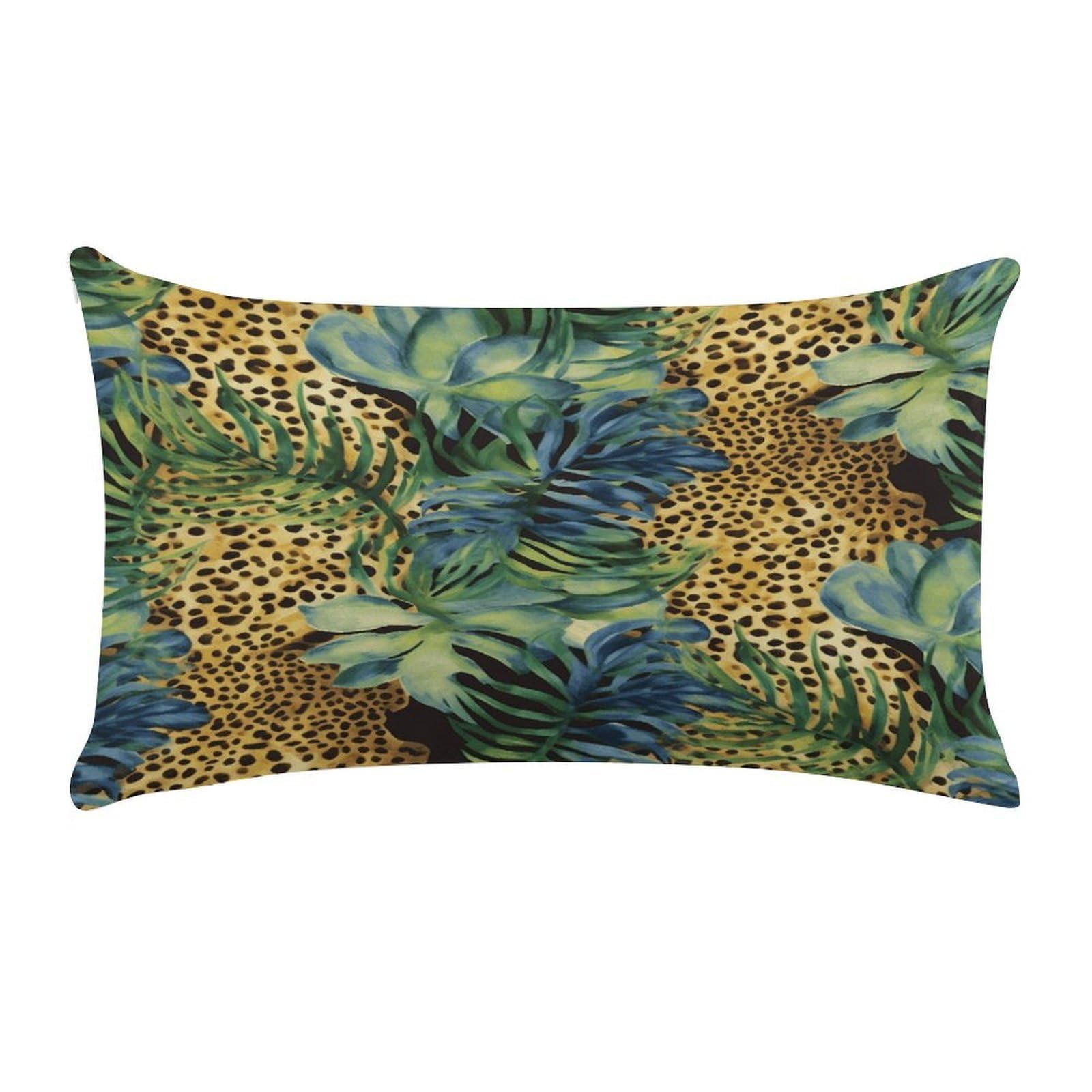 MUSM Print Animal Leopard Print Jungle Throw Pillow Cover Rectangle Short Plush Pillowcase Soft Luxury Decorative Lumbar Throw Pillow Case with Zipper Short Plush Cushion Cases 12 X 20 Inch