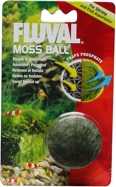 Fluval Moss Ball for Shrimp Aquariums - Algae & Odor Control, 30-60L