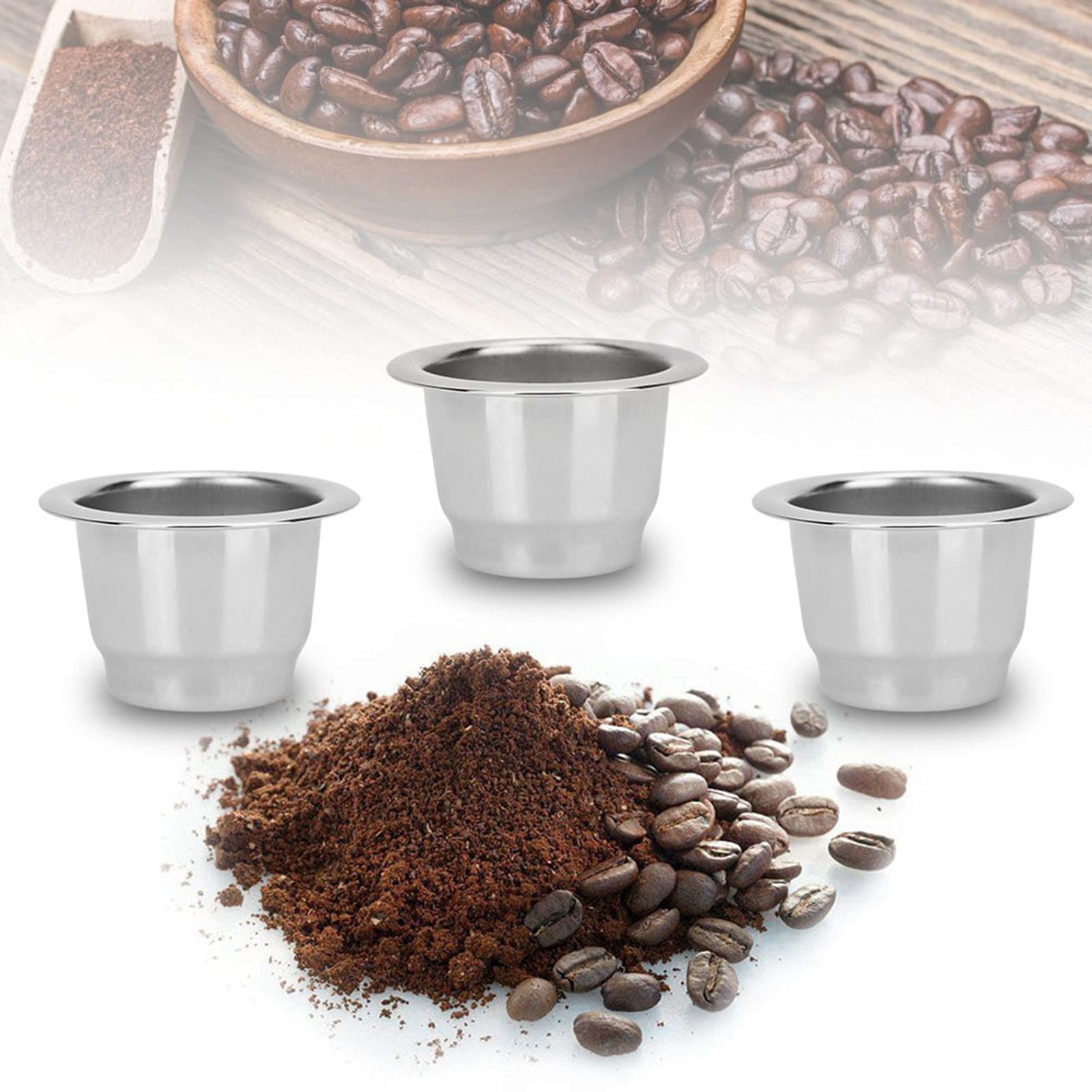 Tazza per Capsule di caffè Riutilizzabile Riutilizzabile in Acciaio Inossidabile Adatta per Macchina da caffè Dolce Gusto (Rosso