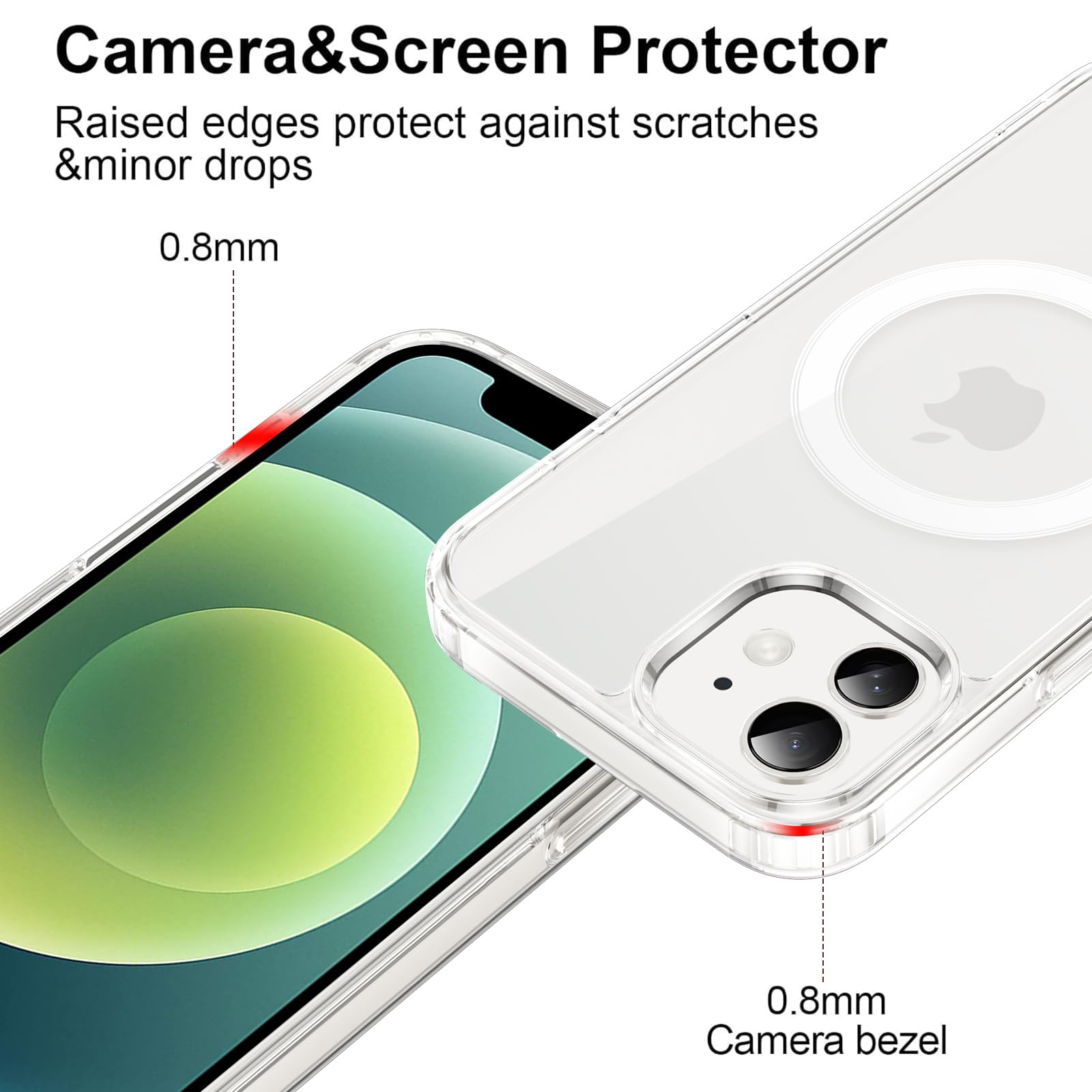 Hikissny Custodia Trasparente con Magnete Compatibile con iPhone 12 Mini, Custodia Magnetica Hybrid TPU PC Case Cover Compatibile con MagSafe, Custodia Protettiva Anti-Graffio Antiurto