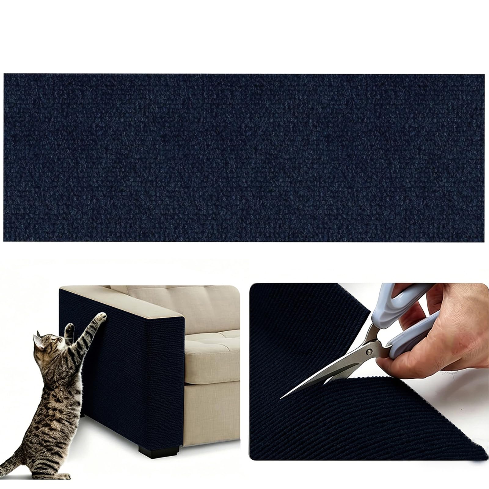Trimmbare Selbstklebend Kratzteppich Katze Wand kratzschutz Sofa Katze Schutz Katzen kratzmatte Teppich bedeckt 40X200CM Katze Couch Schutz von DIY Katze Krallen katzenteppich