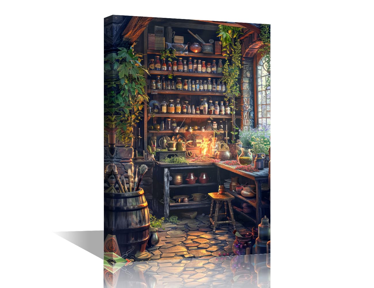 TISHIRON Canvas Wall Art Print Magic Lab Wall Art for Bedroom Vintage Magic Potion Wall Decor Paintings 1 Piece Modern Giclee Artwork for Office Home Decor Ready to Hang, 18x12in