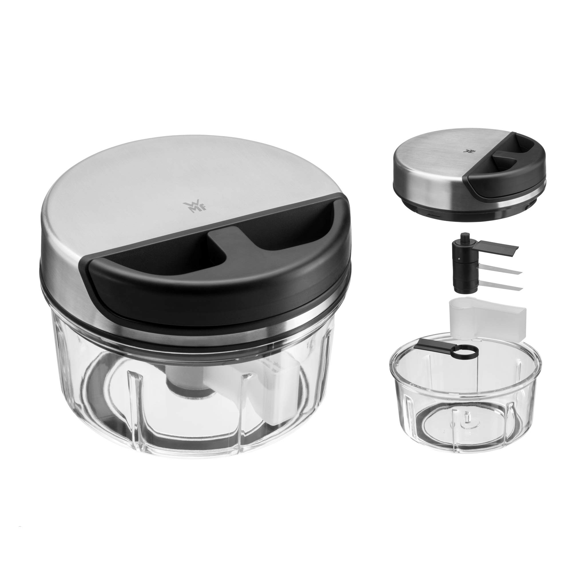 WMF - Cortador Manual de Verduras con Cuerda, 650 ml, Recipiente de Mezcla de plástico, multitrituradora, Ideal para Verduras, cebollas, ajo, nueces, Hierbas o Frutas