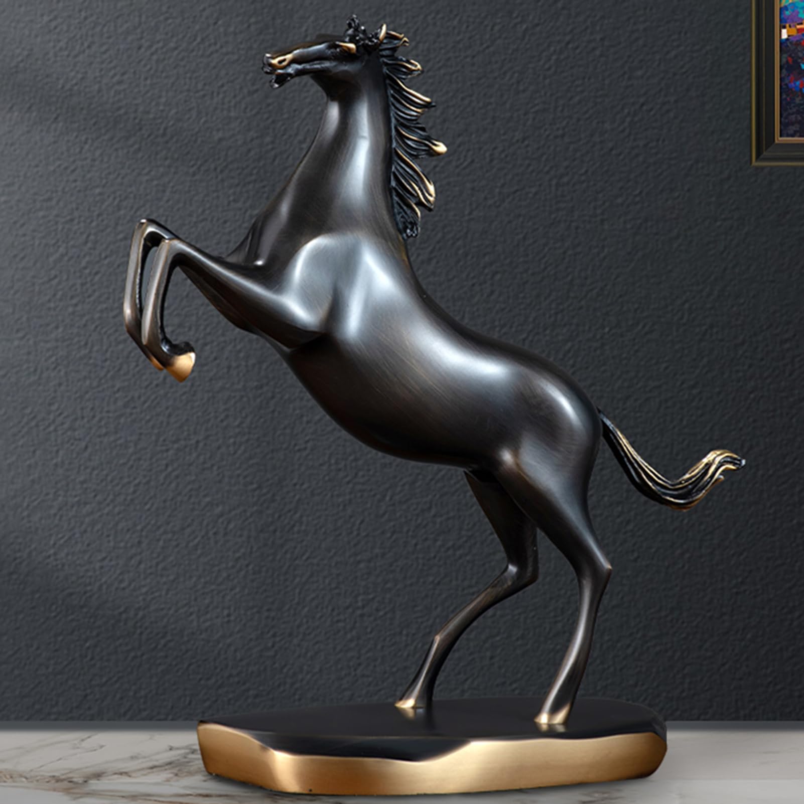 Sculpture de pégase en laiton d'artisanat de luxe pour salon chic