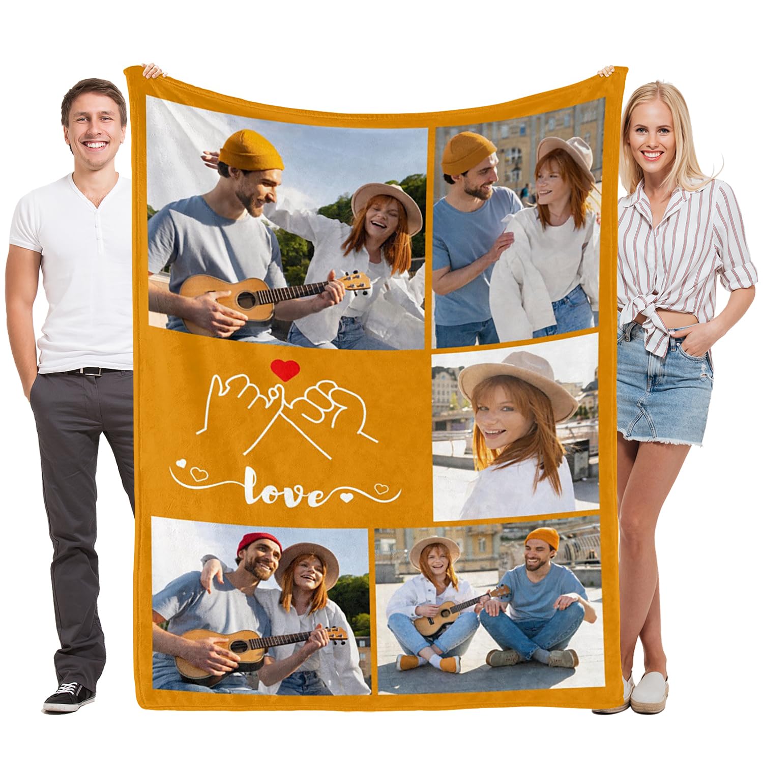 UIPANWE Blanket with Pictures Customized, Custom Blanket with Picture, Personalized Photo Blankets for Adult Kid Birthday Christmas Halloween Fathers