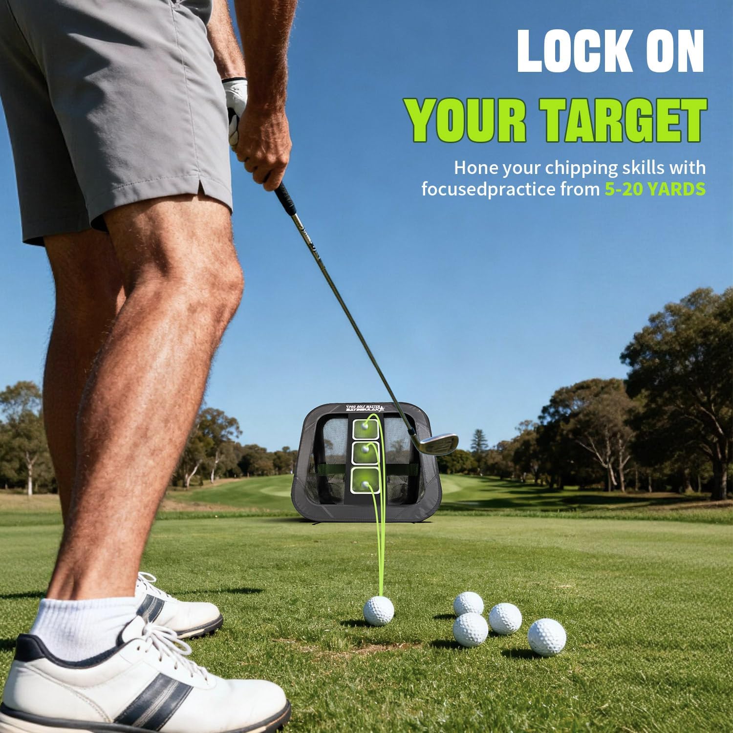 BAYINBULAK Golf Chipping Practice Net Backyard Driving Golf Accessories for Men Gift, 1 Pack