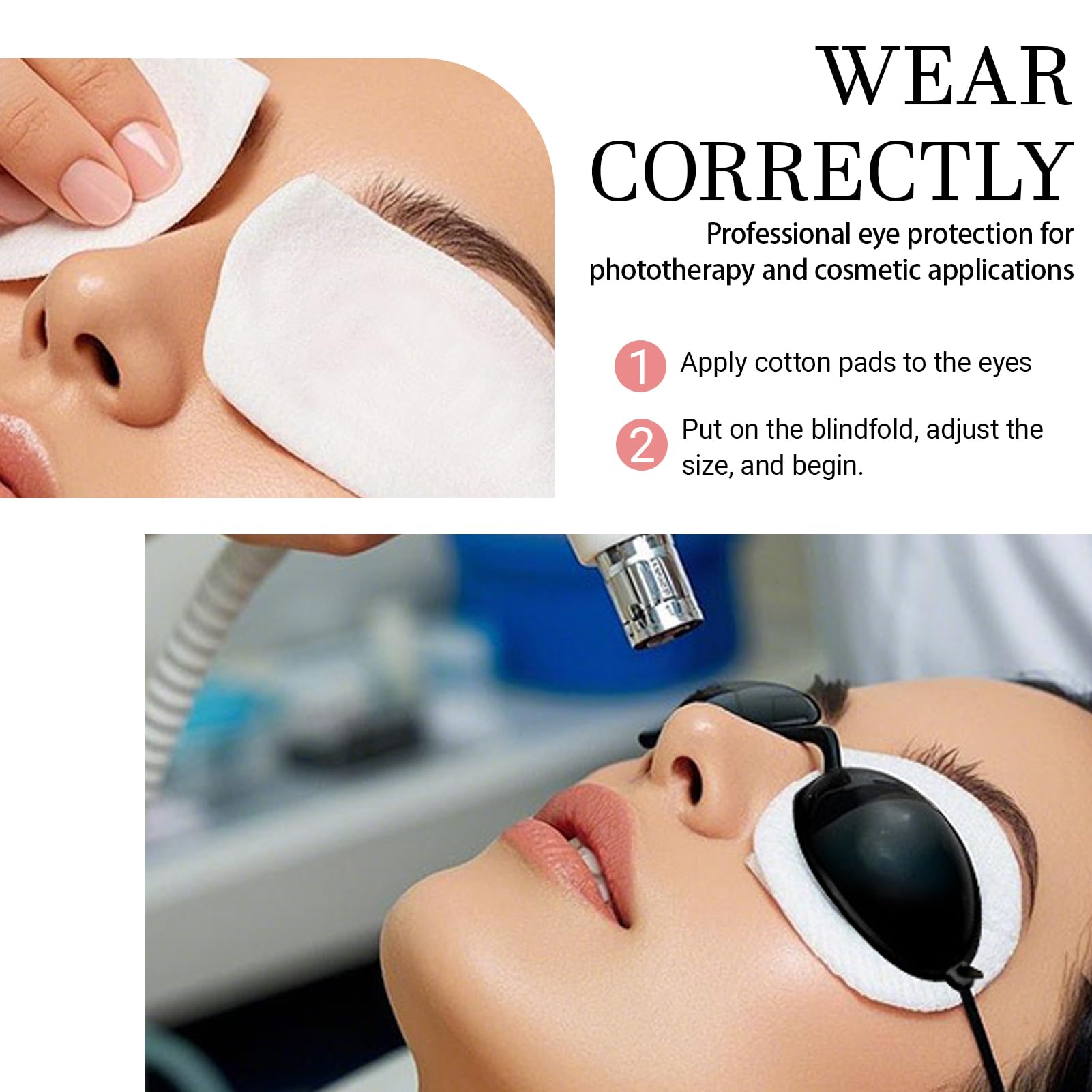 3 Pezzi Occhiali Infrarossi, Occhiali di Protezione Solarium, Occhiali di Protezione UV, Occhialini sole spiaggia, per IPL UV luce Terapia a Infrarossi, Beauty Clinic (Nero)