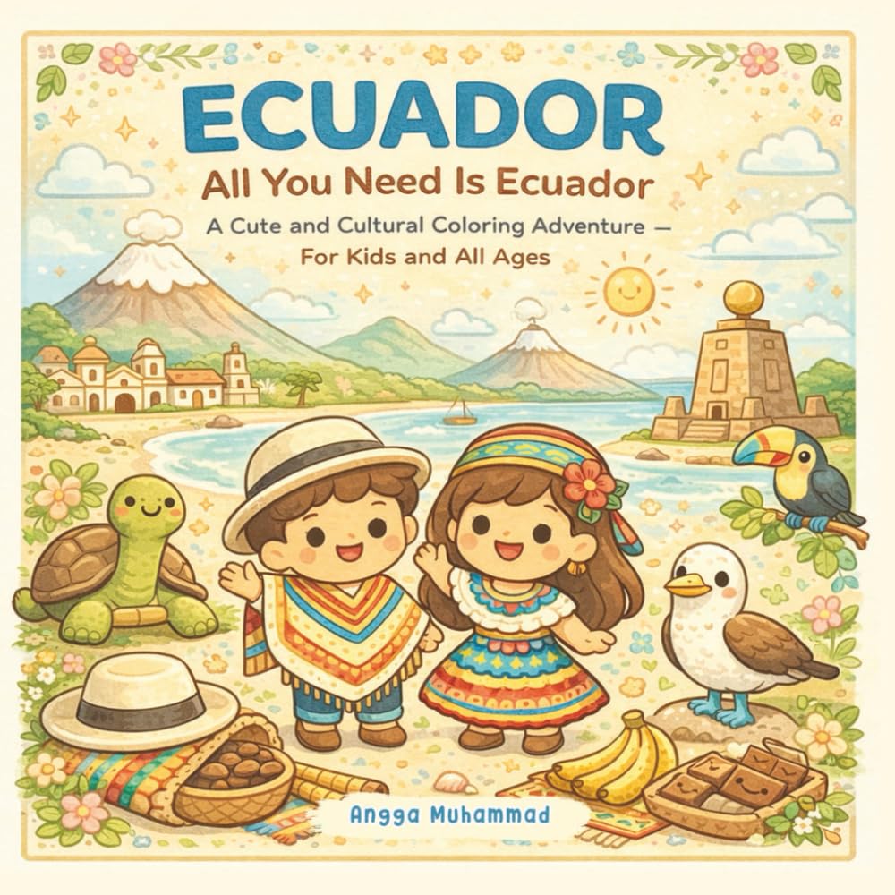 ECUADOR — All You Need Is Ecuador: A Cute and Cultural Coloring Adventure Through the Andes, Amazon Rainforest, Galápagos Wildlife, Colonial Cities, and Ecuadorian Wonders — For Kids and All Ages