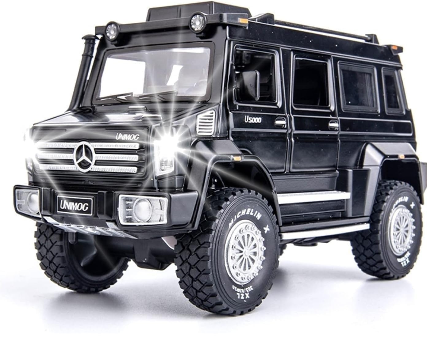 WORSHIPER 1:24 Unimog U5000 Diecast Metal Pull Back Car with 6