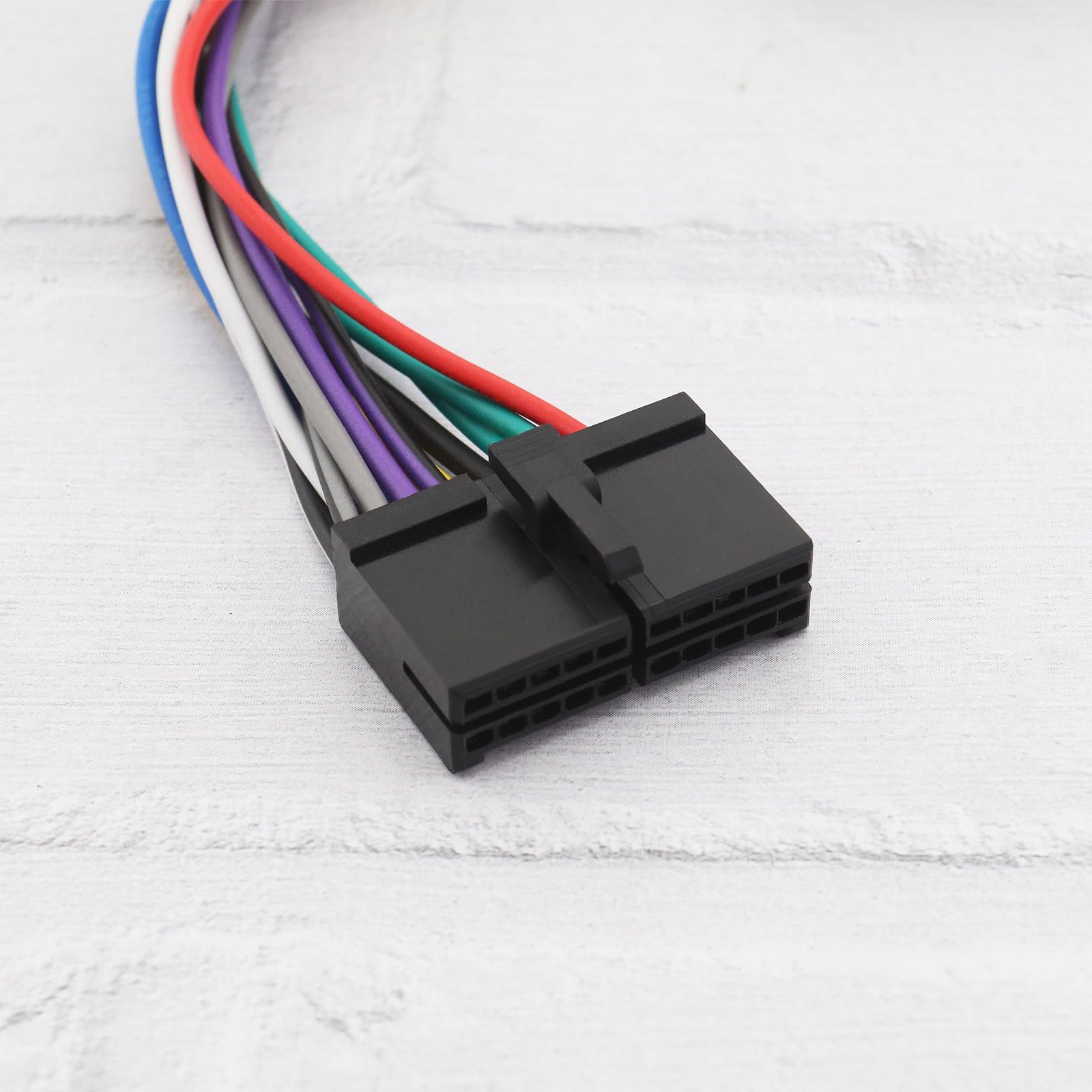 2szt. Adapter ISO do radia samochodowego 20-pinowy do adaptera wiązki ISO, kabel złącza przewodów 17,5 cm, adapter ISO do radia samochodowego stereo do ekranu DIN, złącze do radia