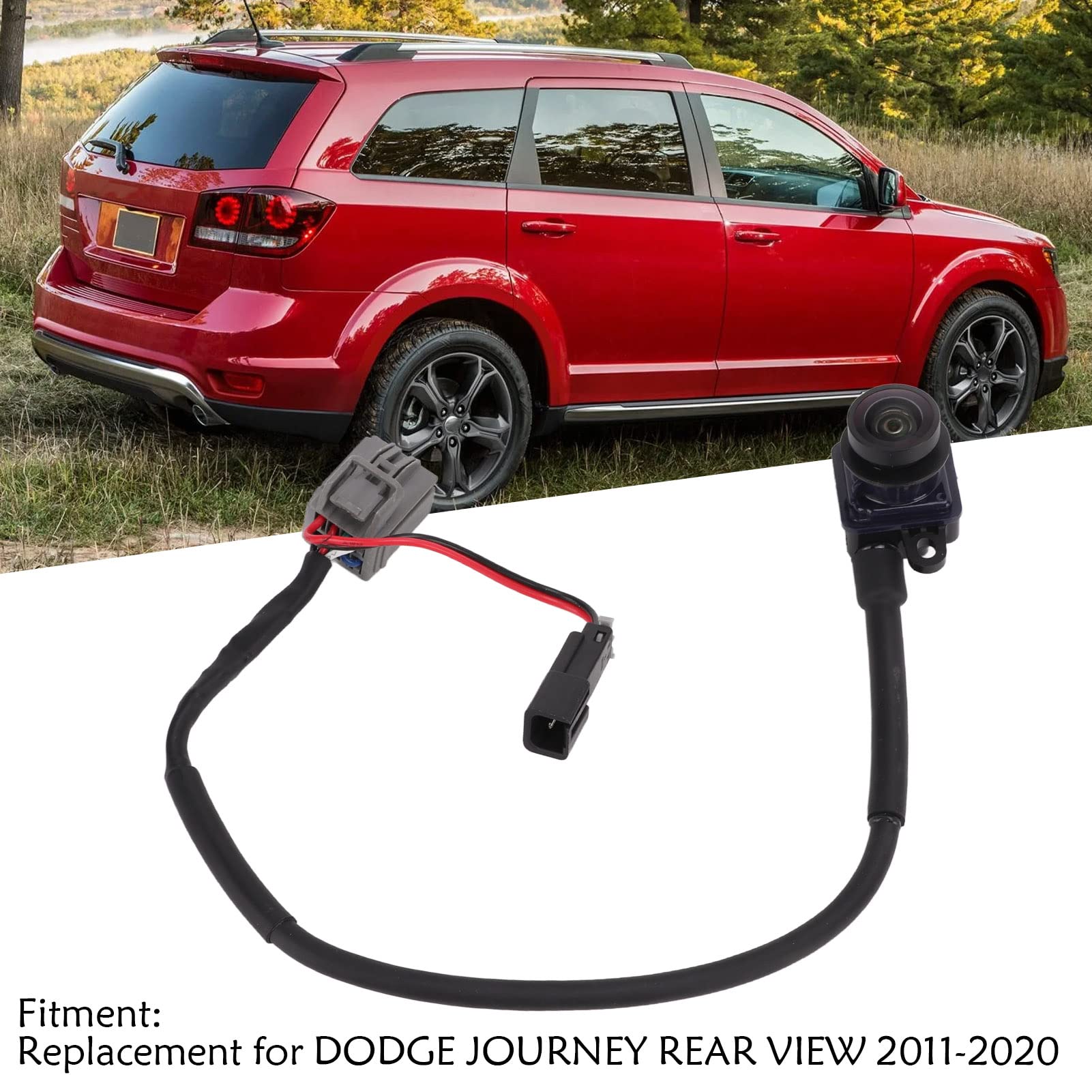 Cámara de Visión Trasera, 56054158AB Cámara de Respaldo de Imagen Clara IP68 Cámara de Marcha Atrás Impermeable para Dodge Journey Vista Trasera 2011-2020