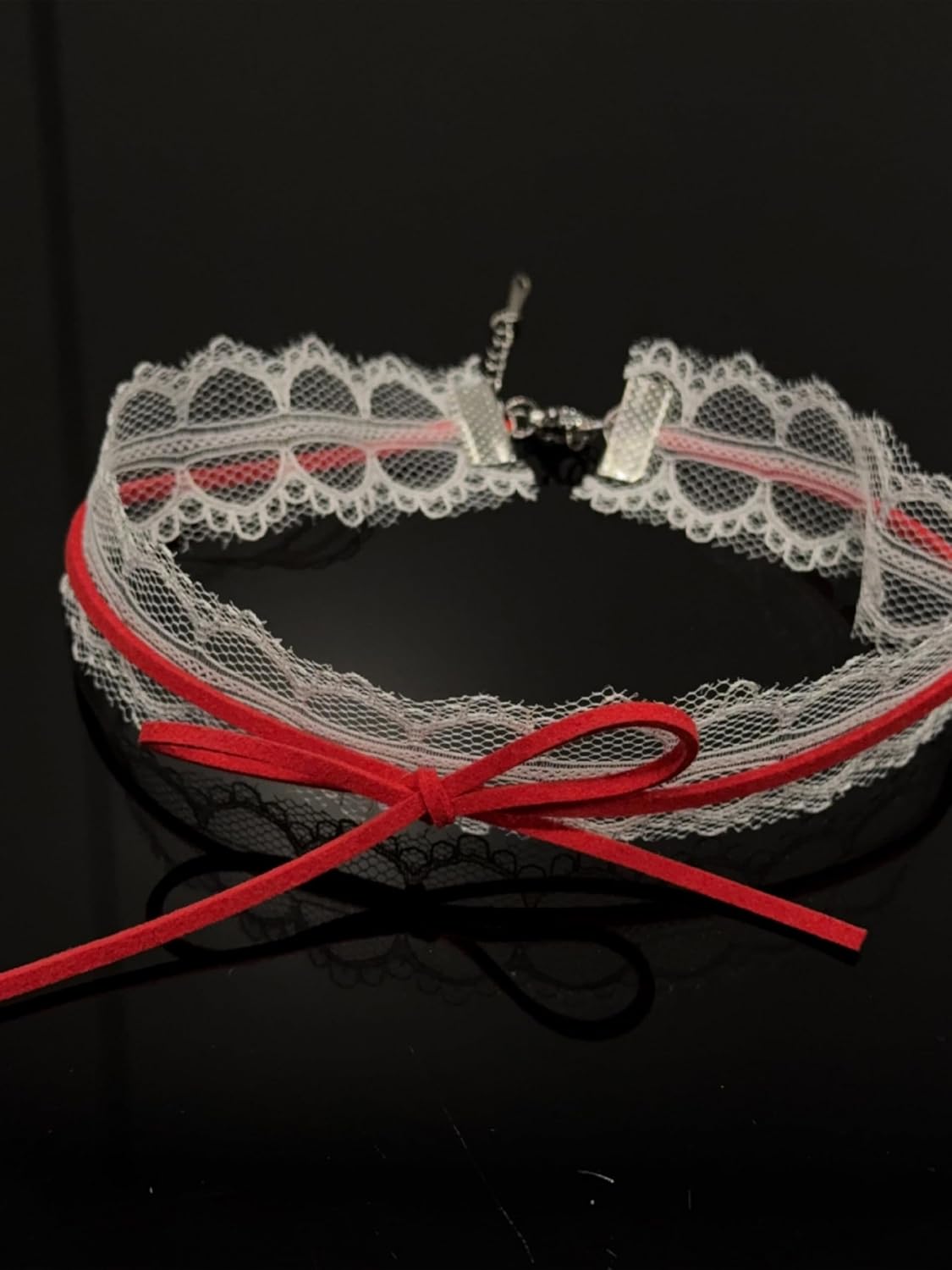 Bravace Lace Bow Choker Necklace for Women Layered Ballet Lace Collar Elegant Black Lolita Gothic Party Neck Jewelry Dainty Adjustable Velvet Ribbon Statement Minimalist Cute Trendy Accessory Gift - Image 5